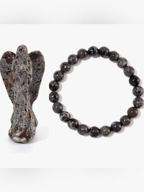 Women’s Yooperlite 375.00 ctw Angel & Beaded Stretch Bracelet w/ Flashlight New